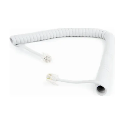 GEMBIRD TC4P4CS-2M-W Telephone handset spiral cord RJ10 4P4C 2m white