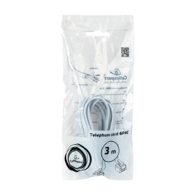 GEMBIRD TC6P4C-3M telephone cord 6P4C 3meters