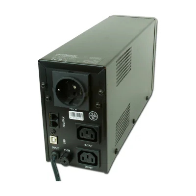GEMBIRD UPS with AVR Intelligent surge-overload- and short-circuit protection Audible and visual alarms LCD status display