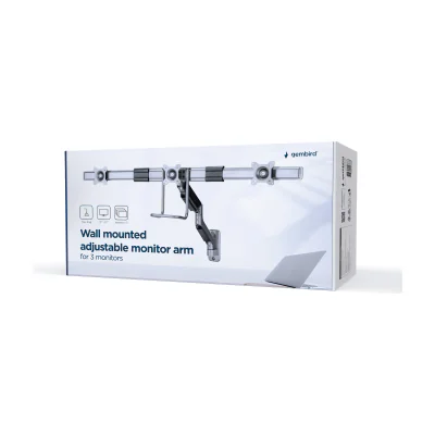 GEMBIRD Wall mounted adjustable monitor arm for 3 monitors