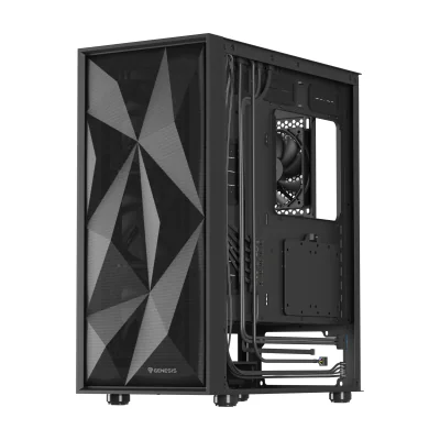 GENESIS Diaxid 605F, Midi Tower, PC, Black, ATX, micro ATX, Mini-ATX, ABS, Steel, Tempered glass, Gaming