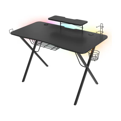 GENESIS Holm 300 RGB, Straight, Rectangular shape, MDF, Steel, Gaming, Black