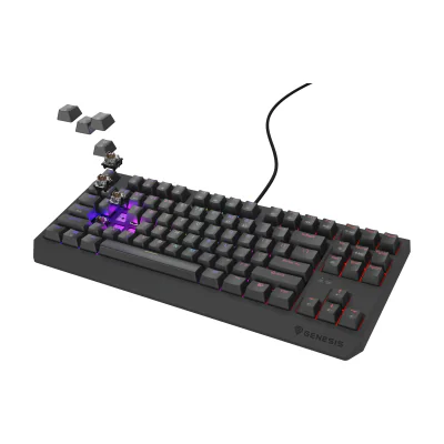 GENESIS Thor 230 TKL, Wired, USB, Mechanical, QWERTY, RGB LED, Black