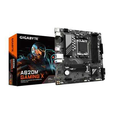 GIGABYTE A620M GAMING X Motherboard - Supports AMD Ryzen 8000 CPUs, 8+2+1 Phases Digital VRM, up to 8000MHz DDR5 (OC), 1xPCIe 4.0 M.2, GbE LAN, USB 3.2 Gen 2, AMD, Socket AM5, AMD Ryzen 7000 Series, Socket AM5, 192 GB, DDR5-SDRAM