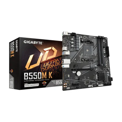 GIGABYTE B550M K Motherboard - AMD Ryzen 5000 CPUs, up to 4733MHz DDR4, 1xPCIe 4.0 + 1xPCIe 3.0 M.2, 1GbE LAN, USB 3.2 Gen 1, AMD, Socket AM4, AMD Ryzen 3000 Series, AMD Ryzen 4000 Series, AMD Ryzen 5000 Series, Socket AM4, DDR4-SDRAM, 128 GB