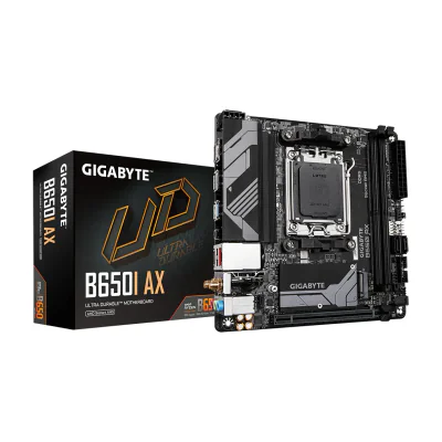 GIGABYTE B650I AX Motherboard - AMD Ryzen 9000 Series CPUs, 5+2+1 Phases VRM, up to 6400MHz DDR5 (OC), 1xPCIe 4.0 M.2, 2.5GbE LAN, WIFI 6E, USB 3.2 Gen 2, AMD, Socket AM5, AMD Ryzen 7000 Series, AMD Ryzen 8000 Series, AMD Ryzen 9000 Series, Socket AM5, DDR5-SDRAM, 128 GB