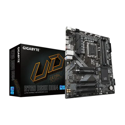 GIGABYTE B760 DS3H DDR4 Motherboard - Supports Intel Core 14th CPUs, 18+2+1 Phases Digital VRM, up to 5333MHz DDR4 (OC), 2xPCIe 4.0 M.2, GbE LAN, USB 3.2 Gen 2, Intel, LGA 1700, Intel® Celeron®, Intel® Core™ i3, Intel® Core™ i5, Intel® Core™ i7, Intel® Core™ i9,..., LGA 1700, 128 GB, DDR4-SDRAM