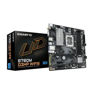 GIGABYTE B760M D3HP WIFI6 Motherboard - Supports Intel Core 14th Gen CPUs, 4+1+1 Phases Digital VRM, up to 5600MHz DDR5, 2xPCIe 4.0 M.2, Wi-Fi 6, GbE LAN, USB 3.2 Gen1, Intel, LGA 1700, Intel® Celeron®, Intel Core i3 12th Gen, Intel Core i3 13th Gen, Intel Core i3 14th Gen, Intel..., LGA 1700, DDR5-SDRAM, 192 GB
