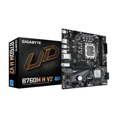 GIGABYTE B760M H V2 Motherboard - Supports Intel Core 14th Gen CPUs, 5+1+1 Phases Digital VRM, up to 8000MHz DDR5 (O.C.), 1xPCIe 4.0 M.2, 1GbE LAN, USB 3.2 Gen1, Intel, LGA 1700, Intel® Celeron®, Intel Core i3 12th Gen, Intel Core i3 13th Gen, Intel Core i3 14th Gen, Intel..., LGA 1700, DDR5-SDRAM, 128 GB