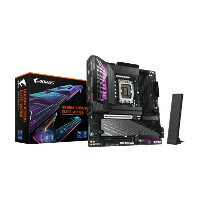 GIGABYTE B860M AORUS ELITE WIFI6E Motherboard - Intel Core Ultra Series CPUs, 12+1+2+1 Phases VRM, up to 9200MHz DDR5, 1xPCIe 5.0 + 2xPCIe 4.0 M.2, 2.5GbE LAN, WIFI 6E, Thunderbolt, Intel, LGA 1851 (Socket V1), Intel® Core™ Ultra (Series 1), Intel Core Ultra (Series 2), LGA 1851, DDR5-SDRAM, 256 GB