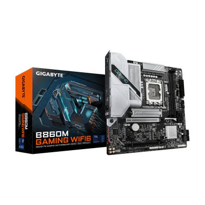 GIGABYTE B860M GAMING WIFI6 Motherboard - Intel Core Ultra Series CPUs, 8+1+2 Phases VRM, up to 9066MHz DDR5, 1xPCIe 5.0 + 1xPCIe 4.0 M.2, 2.5GbE LAN, WIFI 6, USB 3.2 Gen 1, Intel, LGA 1851 (Socket V1), Intel® Core™ Ultra (Series 1), Intel Core Ultra (Series 2), LGA 1851, DDR5-SDRAM, 128 GB