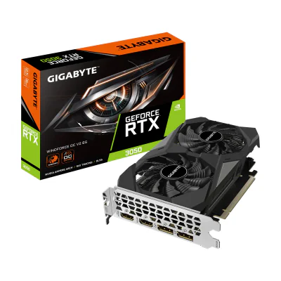 GIGABYTE GeForce RTX 3050 WINDFORCE OC V2 6G, GeForce RTX 3050, 6 GB, GDDR6, 96 bit, 7680 x 4320 pixels, PCI Express 4.0