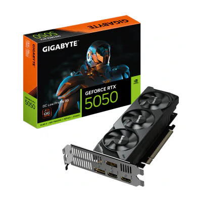 GIGABYTE GeForce RTX 5050 OC Low Profile 8G Graphics Card, GeForce RTX 5050, 8 GB, GDDR6, 128 bit, 7680 x 4320 pixels, PCI Express 5.0