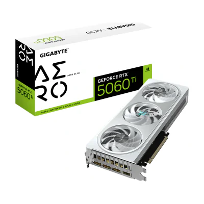 GIGABYTE GeForce RTX 5060 Ti AERO OC 8G Graphics Card - 8GB GDDR7, 128bit, PCI-E 5.0, 2647MHz Core Clock, 3 x DisplayPort, 1 x HDMI, GV-N506TAERO OC-8GD, GeForce RTX 5060 Ti, 8 GB, GDDR7, 128 bit, 7680 x 4320 pixels, PCI Express x8 5.0
