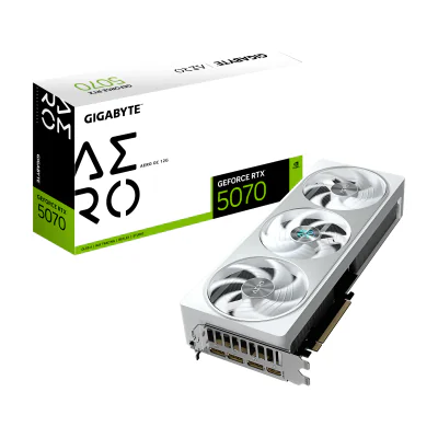 GIGABYTE GeForce RTX 5070 AERO OC 12G Graphics Card, GeForce RTX 5070, 12 GB, GDDR7, 192 bit, 7680 x 4320 pixels, PCI Express x16 5.0