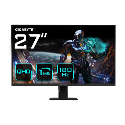 GIGABYTE GS27QA 27" QHD Gaming Monitor - 2560 x 1440, 180Hz, 1ms, 300 cd/m², FreeSync, HDR Ready, HDMI 2.0, Displayport 1.4, 68.6 cm (27"), 2560 x 1440 pixels, Quad HD, LCD, 1 ms, Black