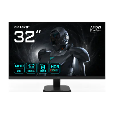 GIGABYTE GS32QA 32” QHD Gaming Monitor - 2560 x 1440, 180Hz, 1ms, 300 cd/m², FreeSync Premium, HDR Ready, HDMI 2.0, Displayport 1.4, 80 cm (31.5"), 2560 x 1440 pixels, Quad HD, LED, 1 ms, Black