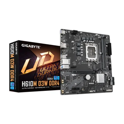 GIGABYTE H610M D3W DDR4 Motherboard - Supports 14th Gen. Intel Core CPUs, 5+1+1 phases VRM, up to 3200MHz DDR4, 1xPCIe 3.0 M.2, 1GbE LAN, USB 3.2 Gen 1, Intel, LGA 1700, Intel® Celeron®, Intel Core i3 12th Gen, Intel Core i3 13th Gen, Intel Core i3 14th Gen, Intel..., LGA 1700, DDR4-SDRAM, 64 GB