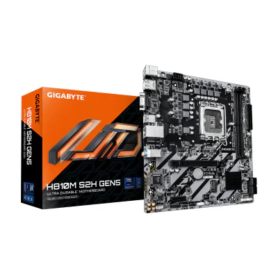 GIGABYTE H810M S2H GEN5 Motherboard - Intel Core Ultra (Series 2) CPUs, 4+1+2 Phases VRM, up to 6400MHz DDR5, 1xPCIe 4.0 M.2, 1GbE LAN, USB 3.2 Gen 1, Intel, LGA 1851 (Socket V1), Intel Core Ultra (Series 2), LGA 1851, DDR5-SDRAM, 128 GB