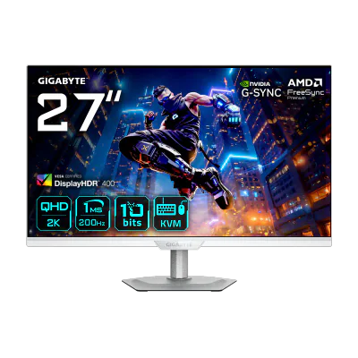 GIGABYTE M27Q2 QD ICE. Display diagonal: 68.6 cm (27"), Display resolution: 2560 x 1440 pixels, HD type: Quad HD, Display technology: LED, Response time: 1 ms, Native aspect ratio: 16:9, Viewing angle, horizontal: 178°, Viewing angle, vertical: 178°.