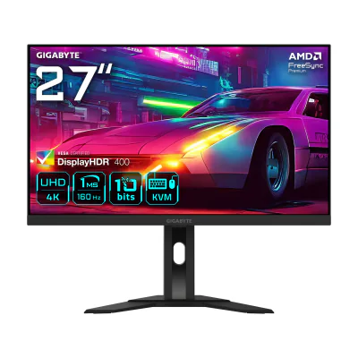 GIGABYTE M27UA 27" UHD Gaming Monitor - 3840 x 2160, 160Hz, 1ms, 400 cd/m², FreeSync Premium, HDR ready, HDMI 2.1, Displayport 1.4, 68.6 cm (27"), 3840 x 2160 pixels, 4K Ultra HD, LED, 1 ms, Black