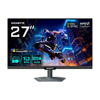 GIGABYTE M27UP 27” 4K UHD Gaming Monitor - Dual Mode (4K 160Hz or FHD 320Hz), 3840 x 2160, 1ms, 350 cd/m², FreeSync Premium, DisplayHDR400, HDMI 2.1, Displayport 1.4, 68.6 cm (27"), 3840 x 2160 pixels, 4K Ultra HD, LED, 1 ms, Black