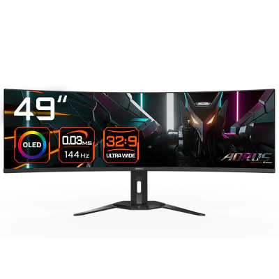Gigabyte monitor gaming 49", display 1,196.7 x 339.2 mm, Backlight Edge, Anti-glare, Rezolutie:  5120 x 1440(DQHD, Luminozitate: 250 cd/m2(TYP), Contrast: 1500000:1, Unghi vizualizare: 178°(H)/178°(V), timp raspuns: 0.03ms GTG, rata refresh: 144Hz, I