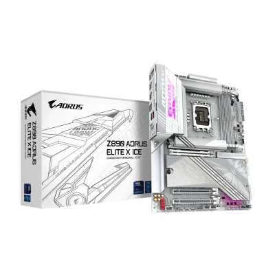 GIGABYTE Z890 AORUS ELITE X ICE Motherboard - Supports Intel Core Ultra (Series 2) CPUs, 16+1+2 phases VRM, up to 9500MHz DDR5 (OC), 1xPCIe 5.0 + 4xPCIe 4.0, Wi-Fi 7, 2.5GbE LAN, Thunderbolt 4, Intel, LGA 1851 (Socket V1), Intel Core Ultra (Series 2), LGA 1851, 256 GB, DDR5-SDRAM