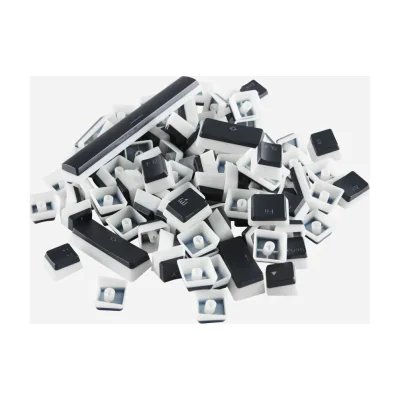 Glorious Gaming Aura Mechanical Keycaps, Keyboard cap, Polybutylene terephthalate (PBT), Black, White