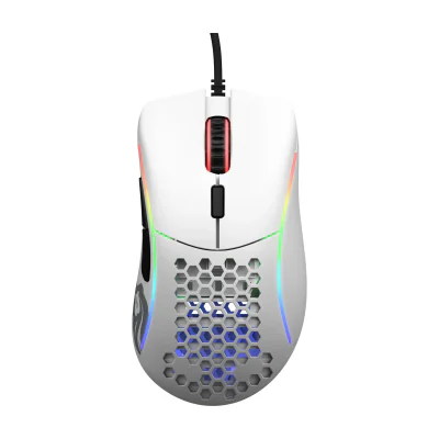 Glorious Gaming Glorious Model D Minus - Matte White, Right-hand, Optical, USB Type-A, 3200 DPI, 1 ms, White