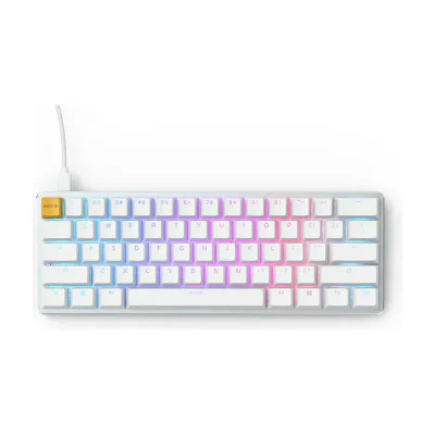 Glorious Gaming GMMK, Wired, USB, Mechanical, QWERTY, RGB LED, Silver, White