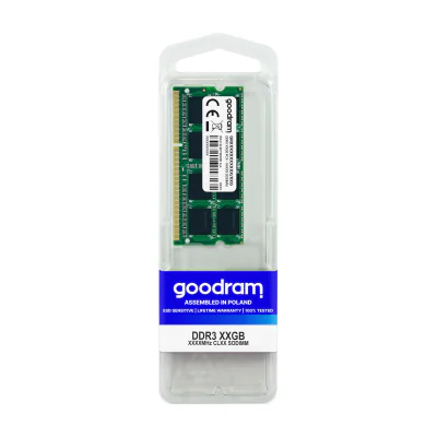 Goodram GR1600S3V64L11/8G, 8 GB, 1 x 8 GB, DDR3, 1600 MHz, 204-pin SO-DIMM