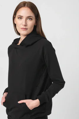 HANORAC COTON DANTELA FEMEI BLACK-XS