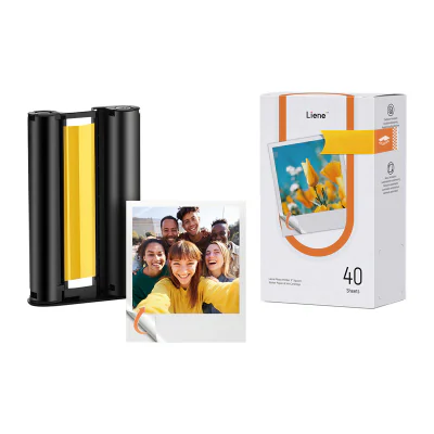 Hârtie foto autoadezivă Liene Amber 3x3", 40 de coli + 1 rezerve