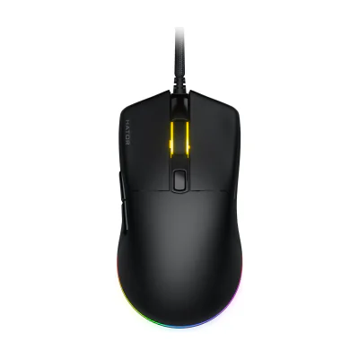 HATOR Pulsar 3, black - Optical Yellow 100M Switches PixArt PMW 3311(HTM610), Ambidextrous, Optical, USB Type-A, 12000 DPI, Black