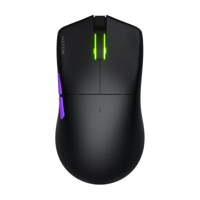 HATOR Pulsar 3 ULTRA 4K Wireless, Right-hand, Optical, RF Wireless + Bluetooth + USB Type-A, 30000 DPI, Black