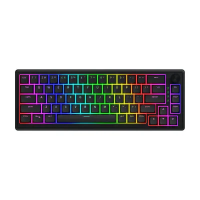 HATOR Skyfall 65 Wired, Mechanical, USB-C, Aurum Sterling, 70M clicks, RGB, Black, 790g, Wired, USB, Mechanical, QWERTY, RGB LED, Black