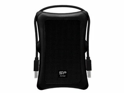 SILICON POWER External HDD Armor A30 1TB 2.5inch USB 3.2 Anti-shock Black MIL-STD 810F Method 516.5 Procedure IV LED light