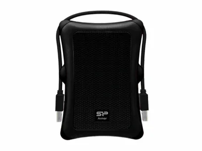 SILICON POWER External HDD Armor A30 2TB 2.5inch USB 3.2 Anti-shock Black MIL-STD 810F Method 516.5 Procedure IV LED light