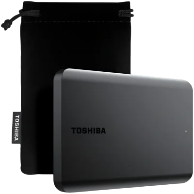 HDD Extern TOSHIBA CANVIO Basics Exclusive 2TB, 2.5", USB 3.2 Gen1 (5Gbit/s), Black, pouch, 149g "HDTB520MK3AA"