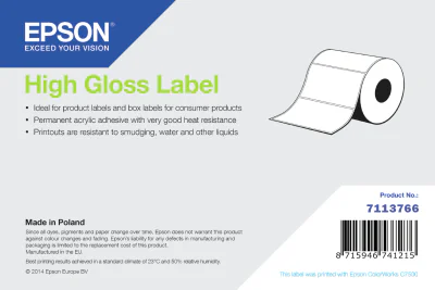 HIGH GLOSS LABEL CONTINUOUS/ROLL 102MM X 60M