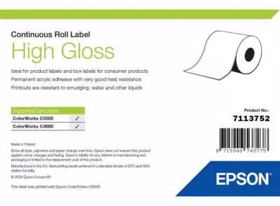 HIGH GLOSS LABEL CONTINUOUS/ROLL 51MM X 33M