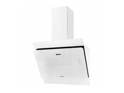 Hota decorativa Candy CVMA60B, 1 motor, control digital, filtru grasime multistrat, iluminare LED, putere < 1000W, dimensiuni 90* 60* 41.8 cm, culoare alb