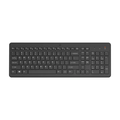 HP 220 Wireless Keyboard, Full-size (100%), Wireless, RF Wireless, Membrane, Black