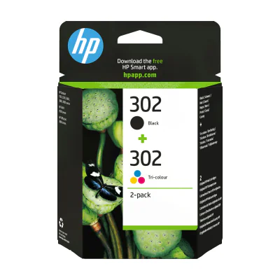 HP 302 2-pack Black/Tri-color Original Ink Cartridges, Standard, Black, Cyan, Magenta, Yellow, Pigment-based ink, Dye-based ink, 3.5 ml, 4 ml