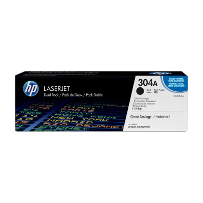 HP 304A 2-pack Black Original LaserJet Toner Cartridges, 7000 pages, Black, 2 pc(s)