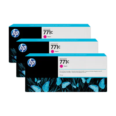 HP 771C 3-pack 775-ml Magenta DesignJet Ink Cartridges, HP DesignJet Z6200 Photo Printer series, HP DesignJet Z6610 Photo Production Printer, HP DesignJet..., Thermal inkjet, Magenta, Small medium business, Singapore, 216 mm