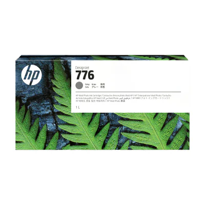 HP 776 1-liter Gray Ink Cartridge, HP DesignJet Z9+ Pro Printer, Thermal inkjet, Grey, Singapore, 243 mm, 64 mm