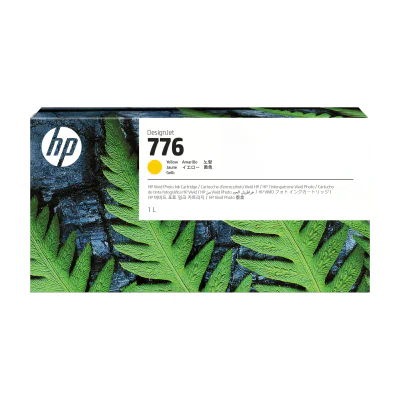 HP 776 1-liter Yellow Ink Cartridge, HP DesignJet Z9+ Pro Printer, Thermal inkjet, Yellow, Singapore, 243 mm, 64 mm
