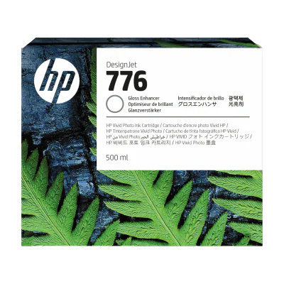 HP 776 500-ml Gloss Enhancer Ink Cartridge, HP DesignJet Z9+ Pro Printer, Thermal inkjet, Gloss enhancer, Singapore, 152 mm, 64 mm